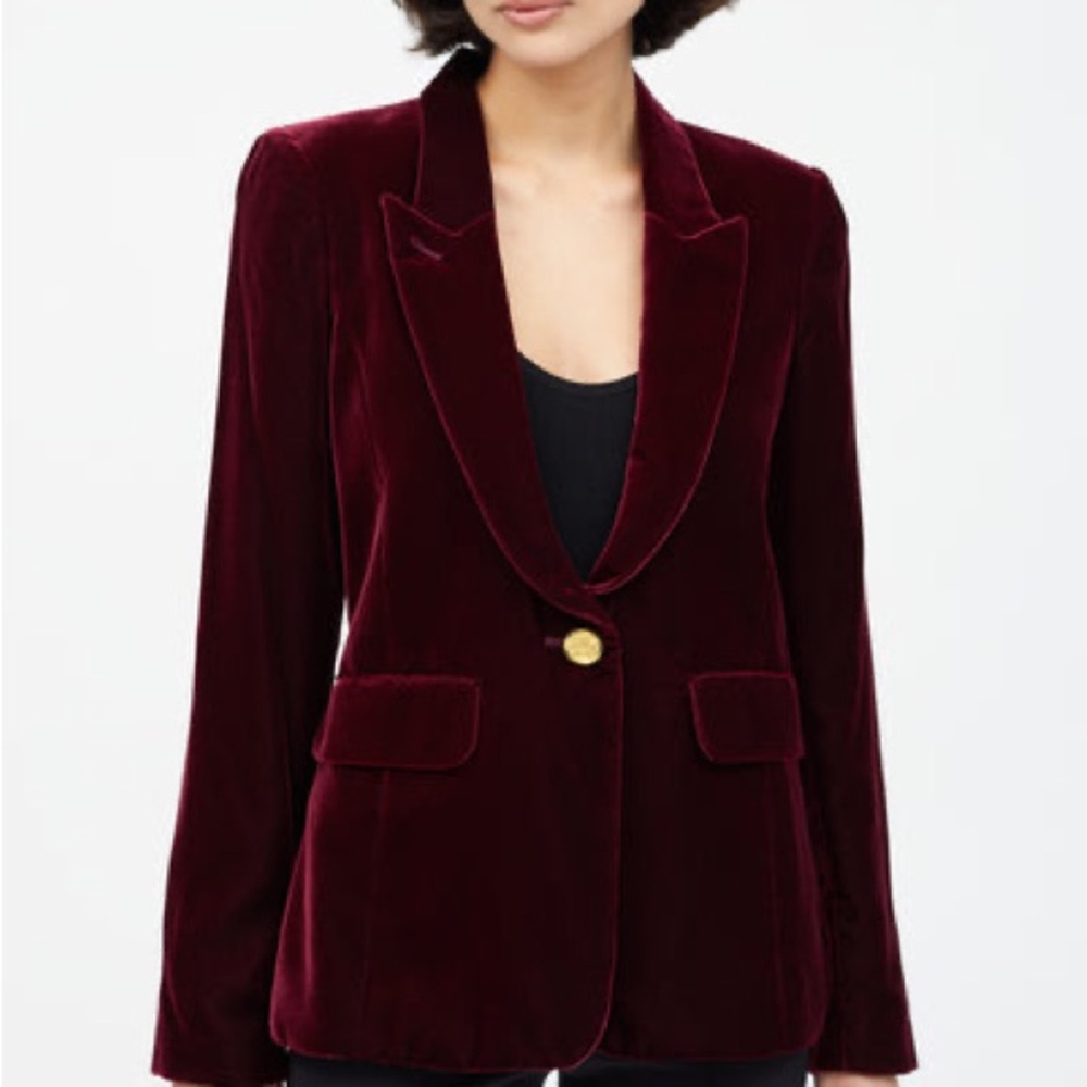 Smythe Deep Red Velvet Blazer